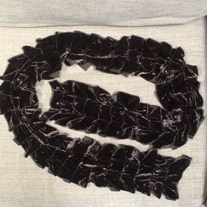 Scarf - Chocolate brown velvet w/ruffles